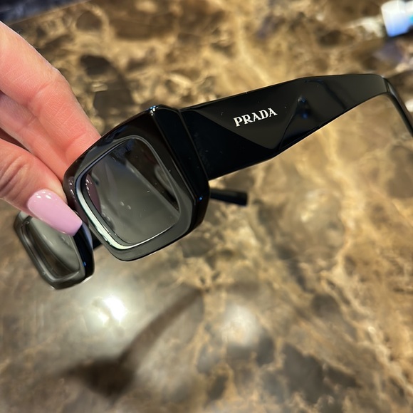 AUTHENTIC 💯 Prada symbole sunglasses Men or unisex black with white trim - Picture 8 of 17